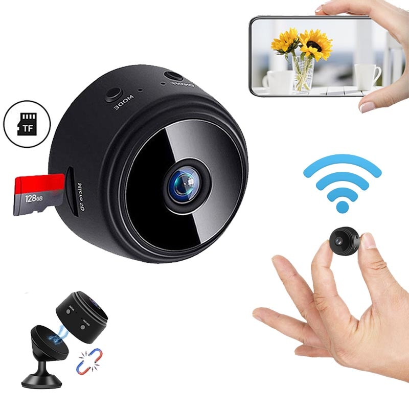 Mini caméra HD sans fil cachée, petite caméra de surveillance à distance WiFi